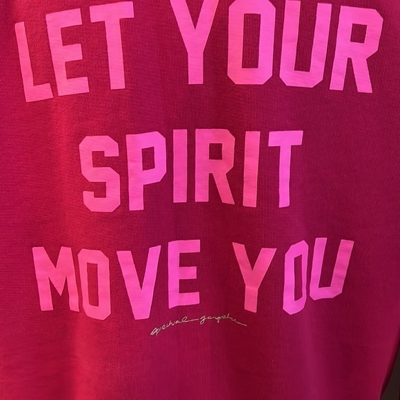 SPIRITUAL GANGSTER X PELOTON Let Your Spirit Move You Pink Crewneck Size Small - Picture 8 of 12